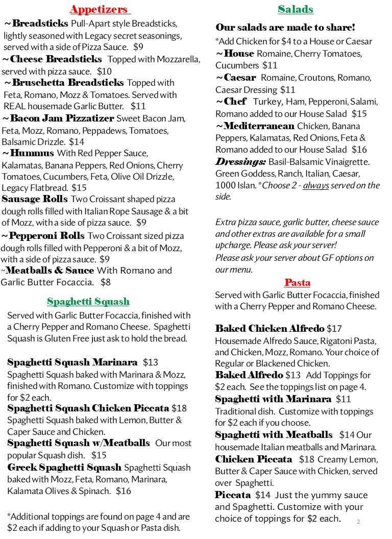 Legacy Pizza & Bakery