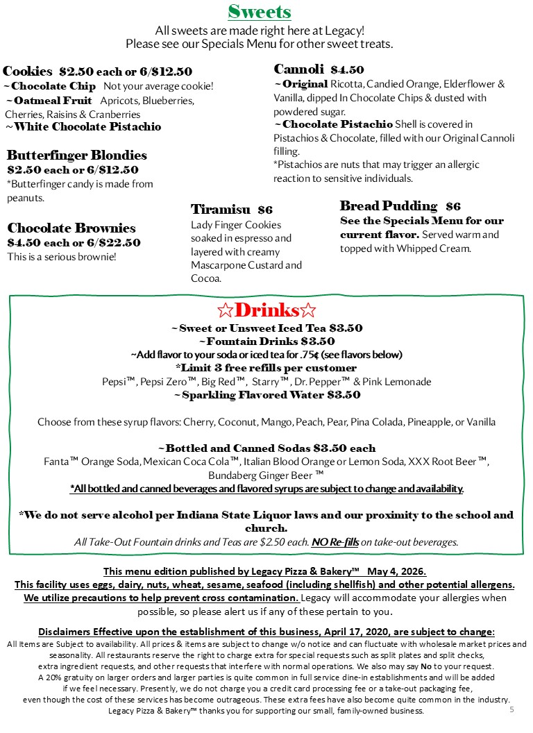 Legacy Pizza & Bakery